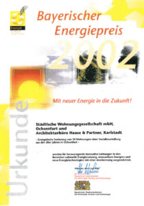 Bayerischer Energiepreis 2002 SWG Ochsenfurt
